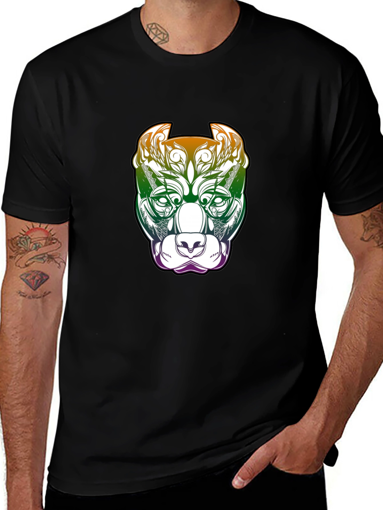 Pitbull Dog Graphic T-Shirt - Black