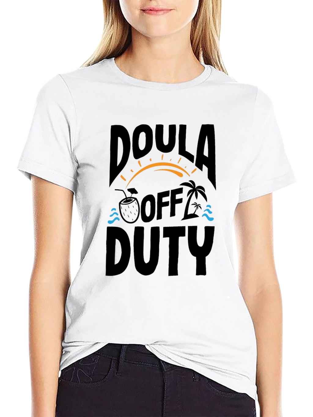 Doula Off Duty Black Graphic T-Shirt