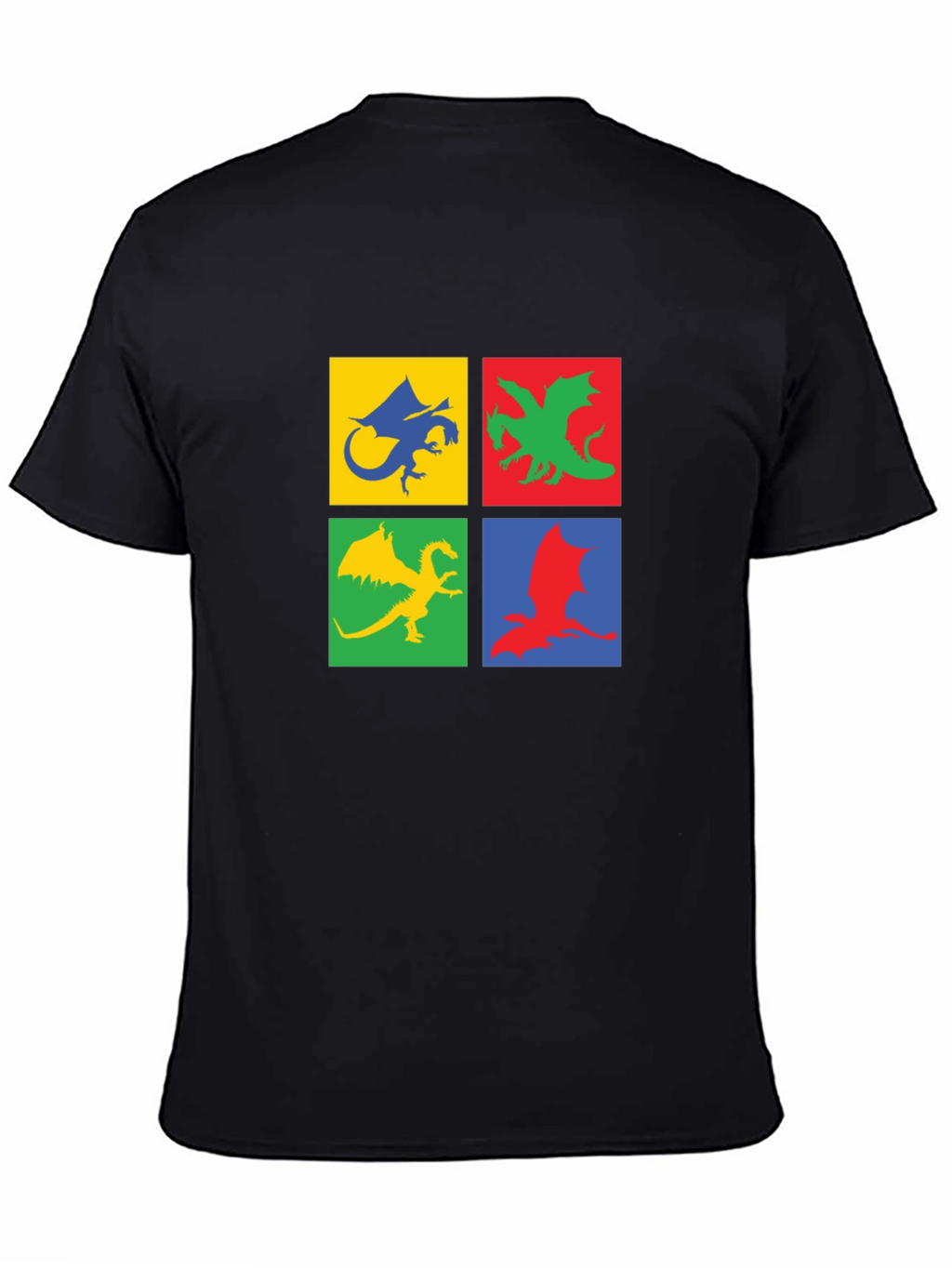 Dragon Squares Graphic Black T-Shirt