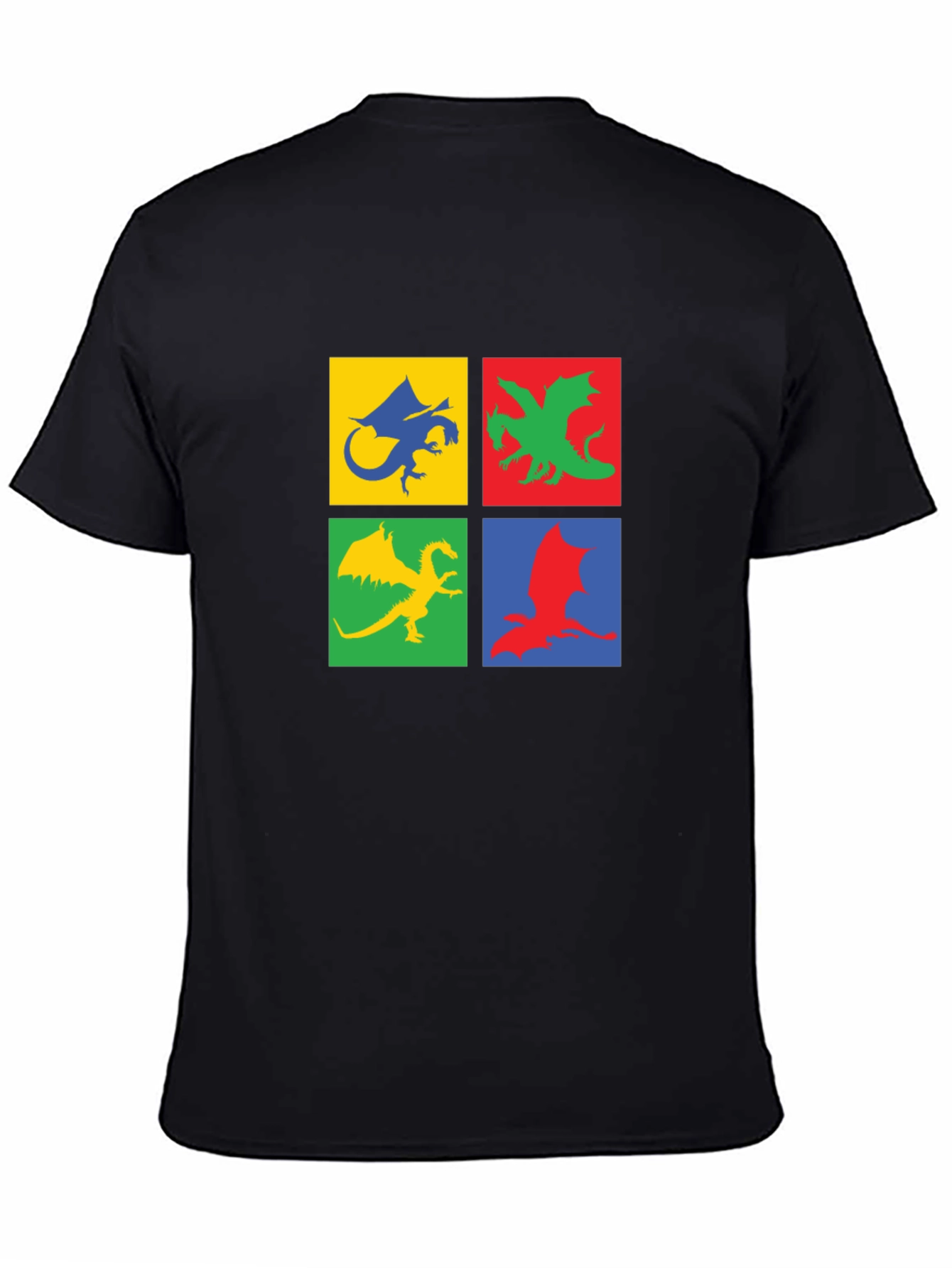 Dragon Squares Graphic Black T-Shirt