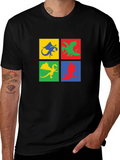 Dragon Squares Graphic Black T-Shirt