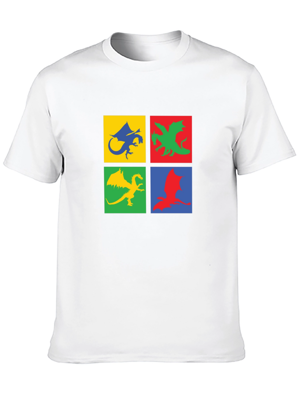 Dragon Squares Graphic Black T-Shirt