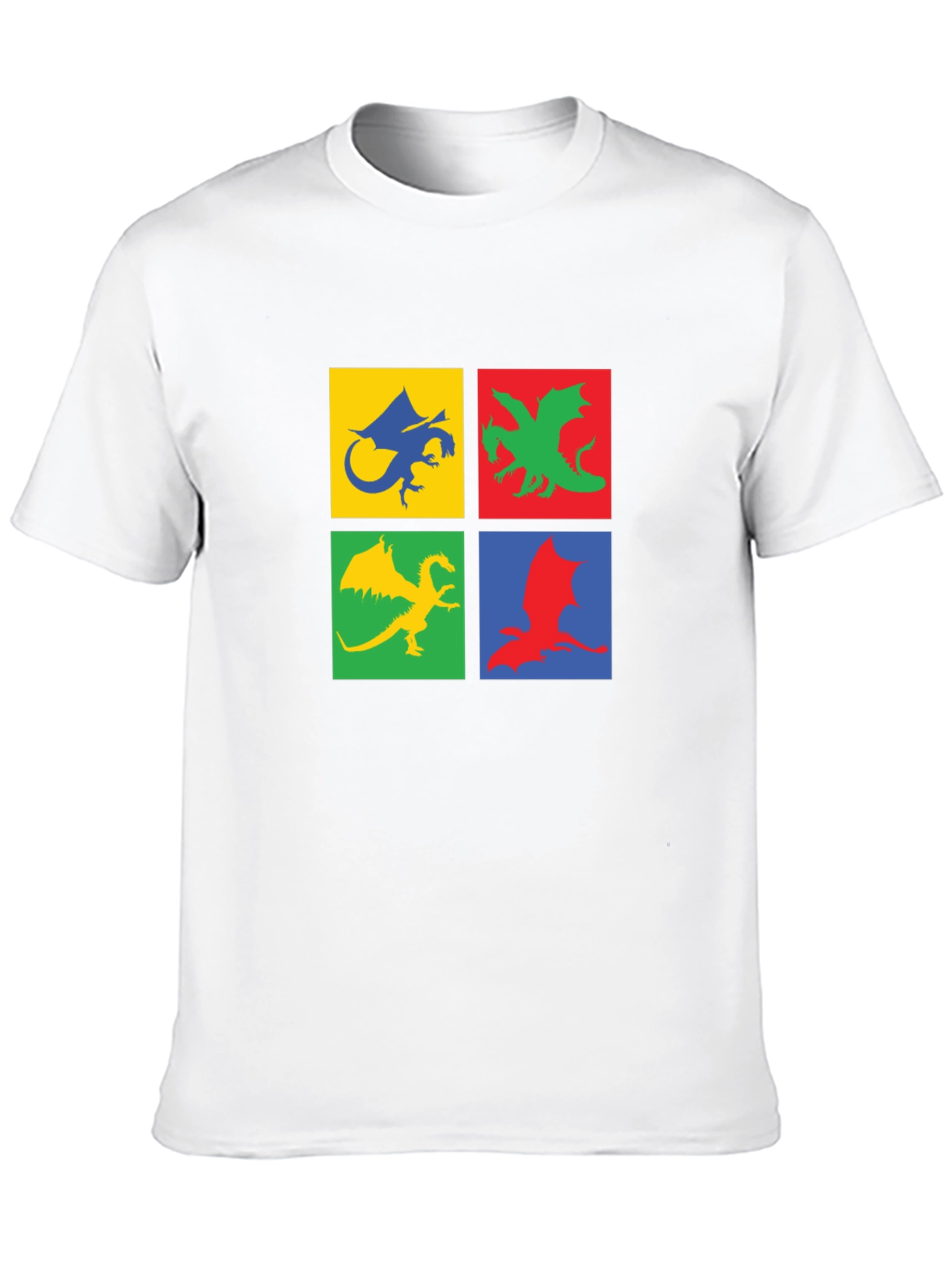 Dragon Squares Graphic Black T-Shirt