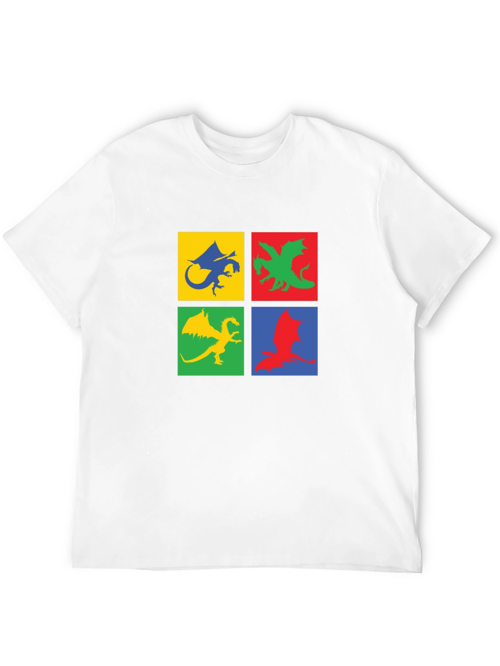 Dragon Squares Graphic Black T-Shirt