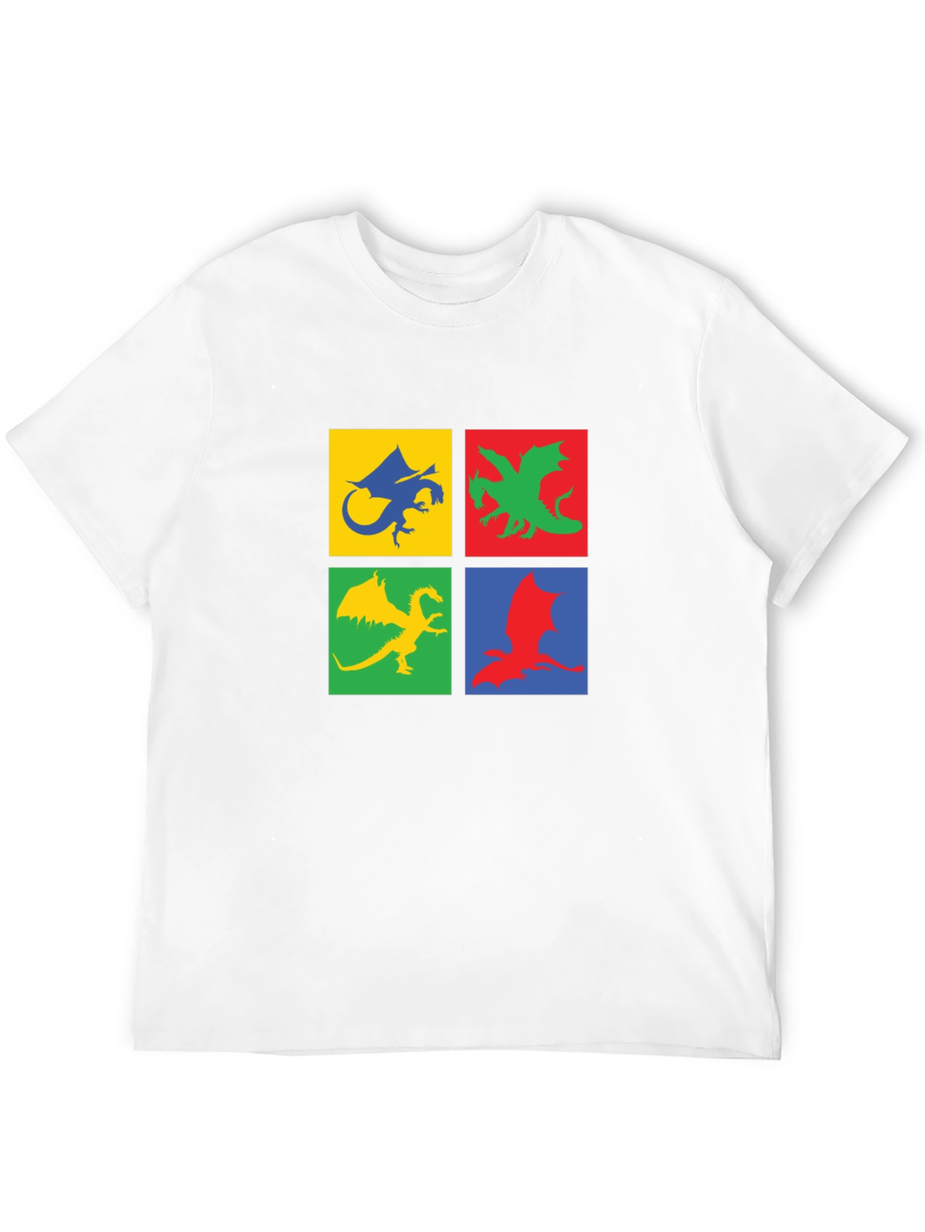 Dragon Squares Graphic Black T-Shirt