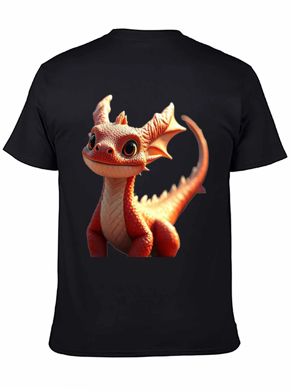 Cute Dragon Graphic Tee - Black Cotton Comfort