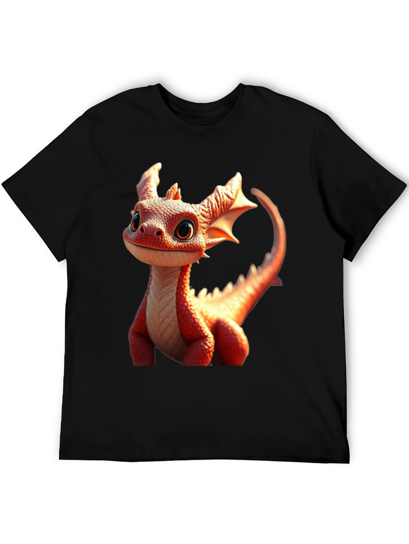 Cute Dragon Graphic Tee - Black Cotton Comfort