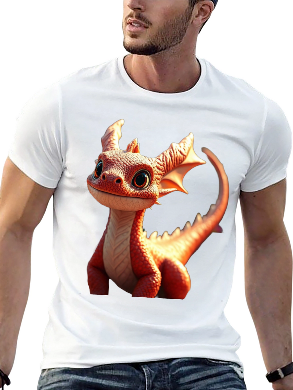 Cute Dragon Graphic Tee - Black Cotton Comfort