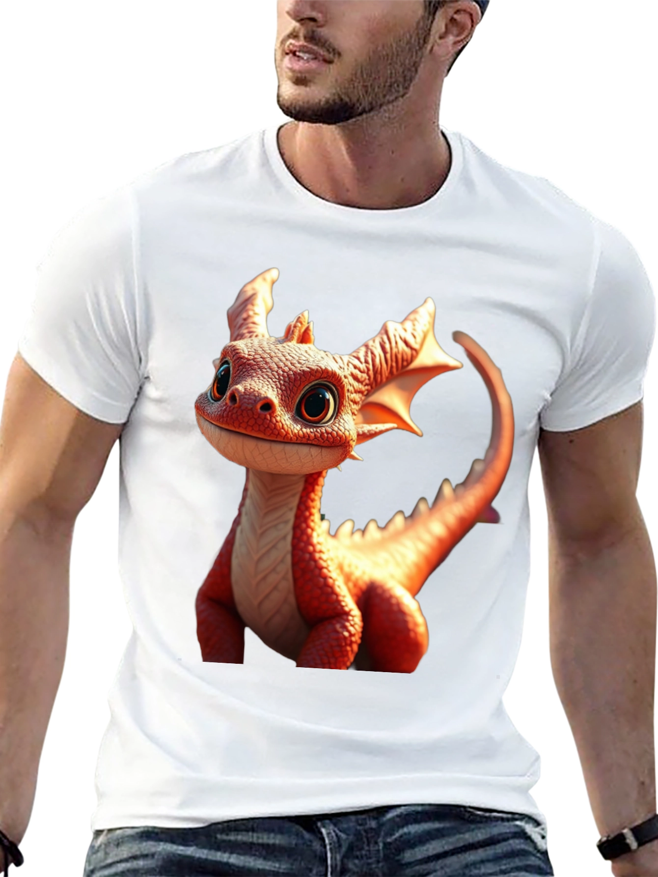 Cute Dragon Graphic Tee - Black Cotton Comfort