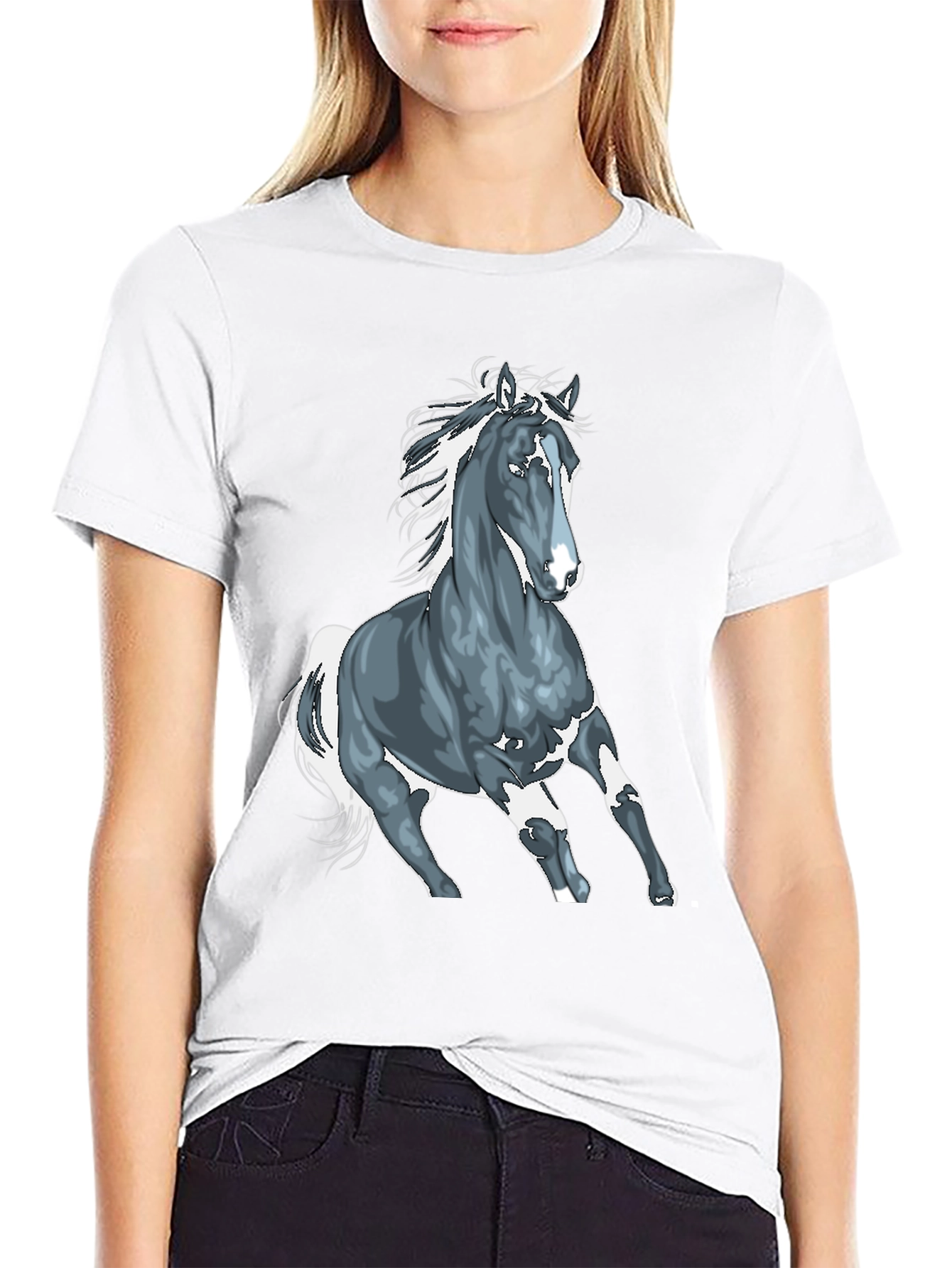 Horse Graphic T-Shirt - Black Cotton Tee
