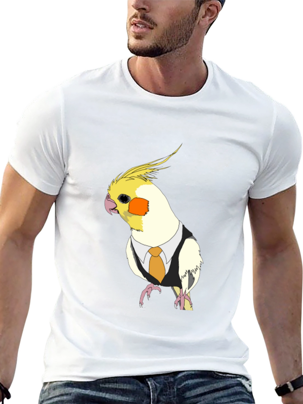 Cockatiel in Suit T-Shirt - Funny Bird Tee