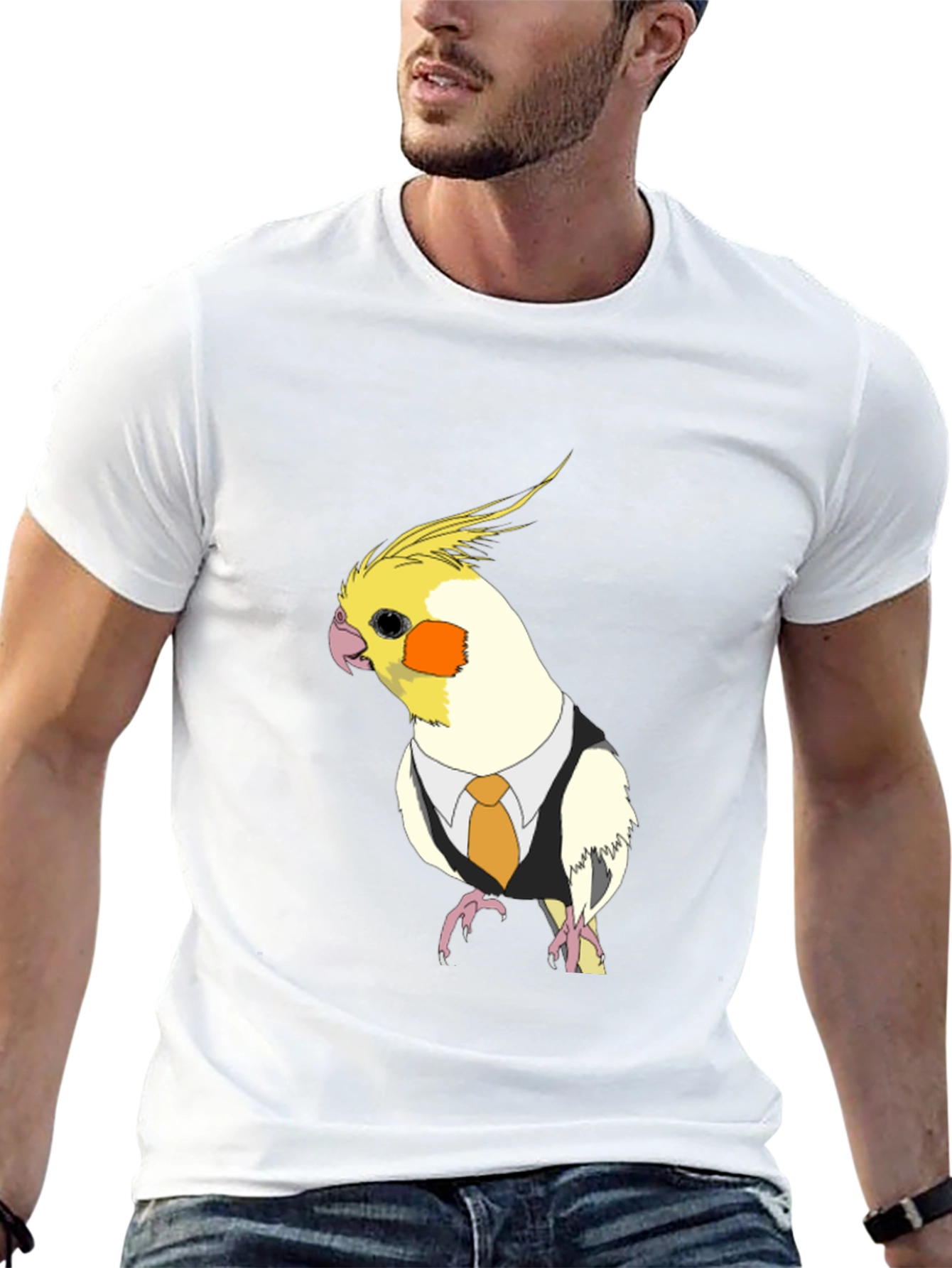 Cockatiel in Suit T-Shirt - Funny Bird Tee