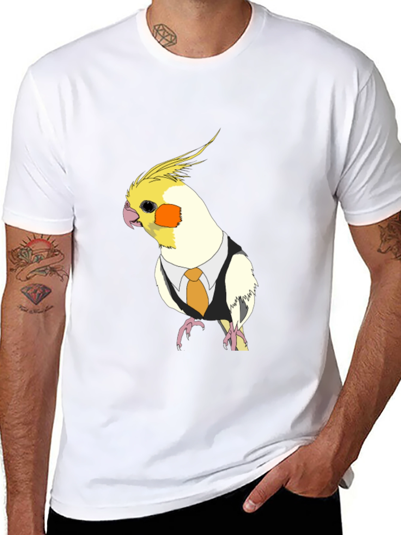 Cockatiel in Suit T-Shirt - Funny Bird Tee