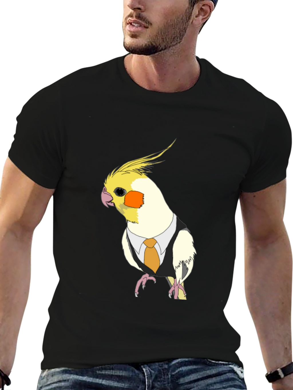 Cockatiel in Suit T-Shirt - Funny Bird Tee