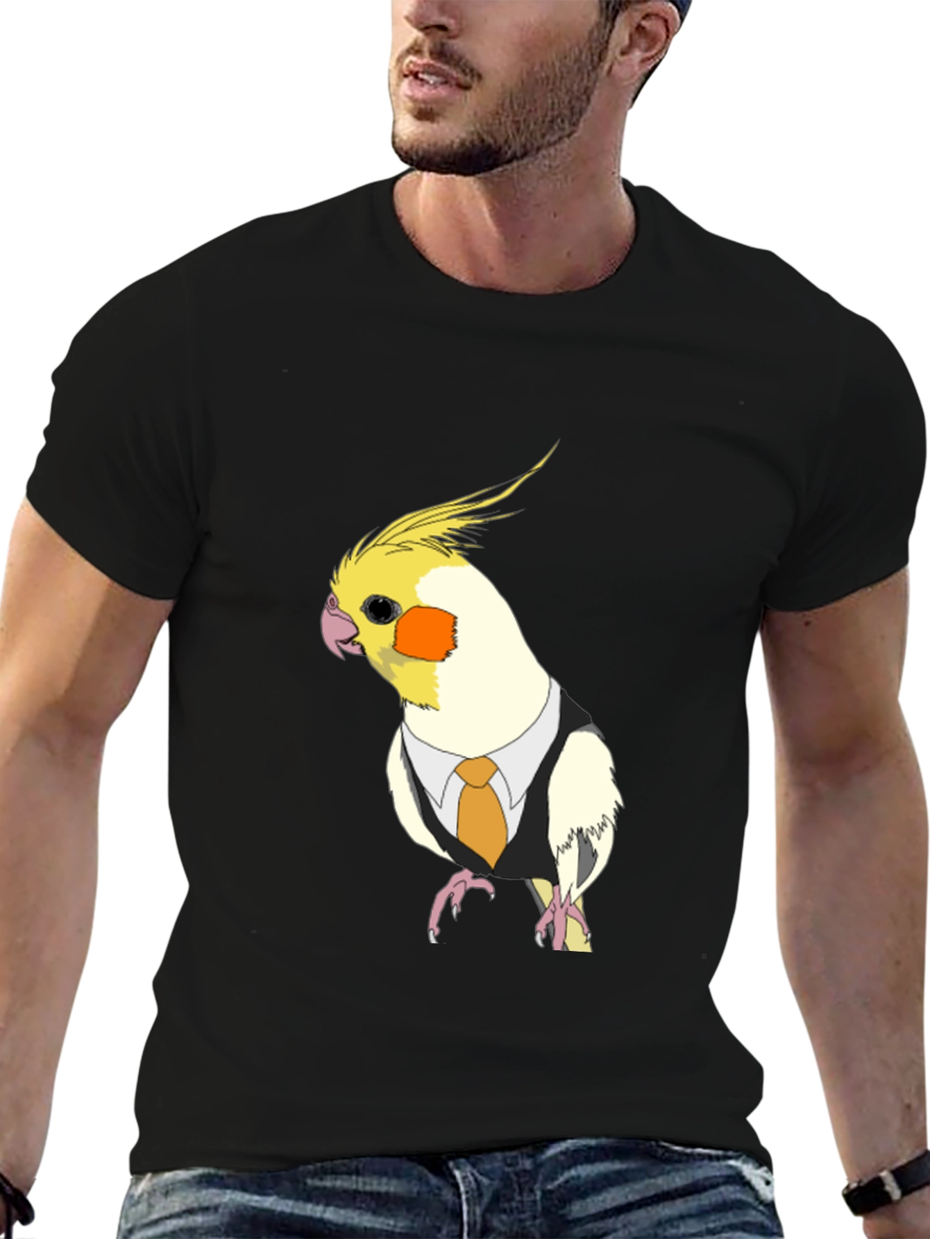 Cockatiel in Suit T-Shirt - Funny Bird Tee