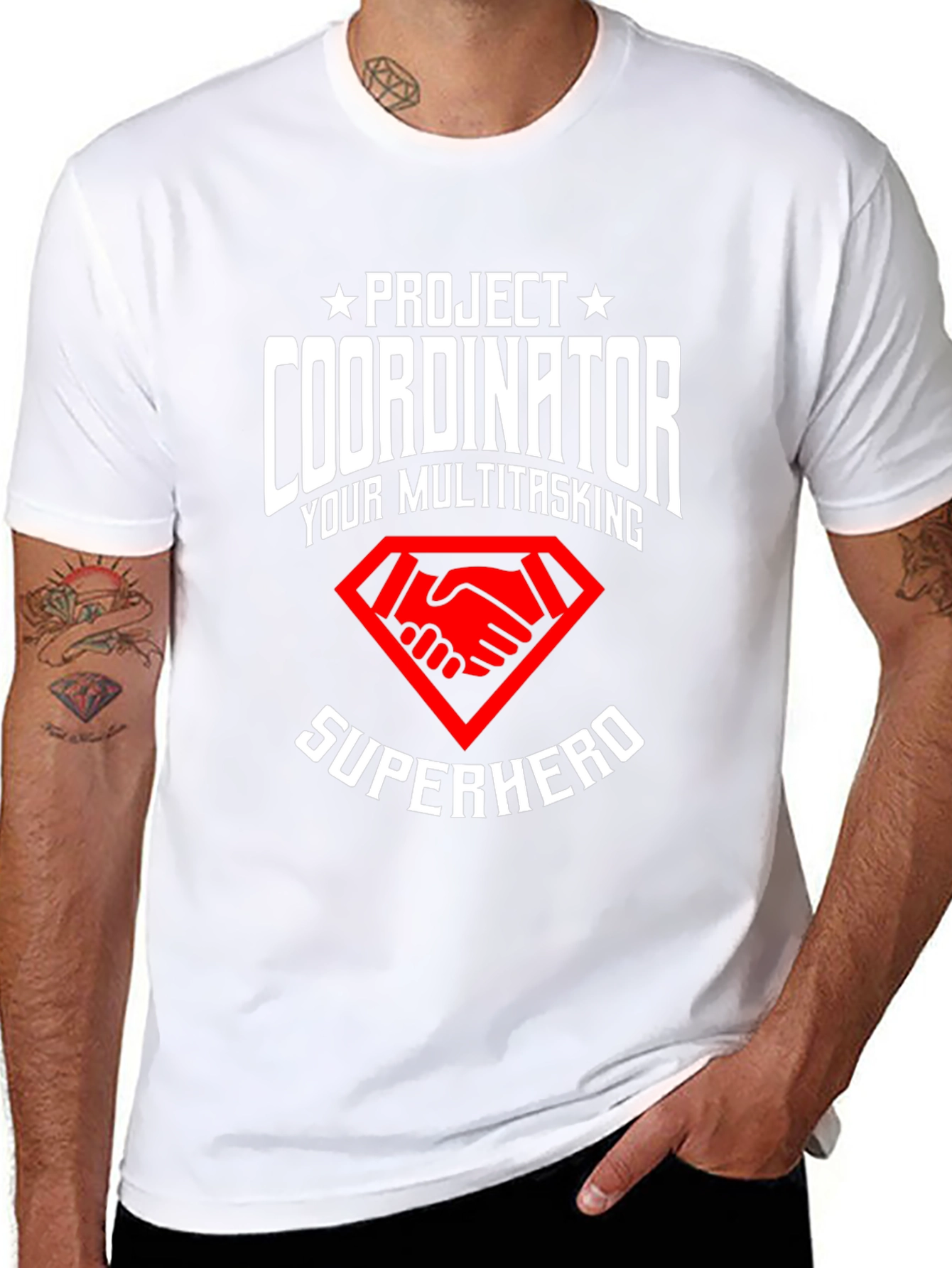 Project Coordinator Superhero Black T-Shirt