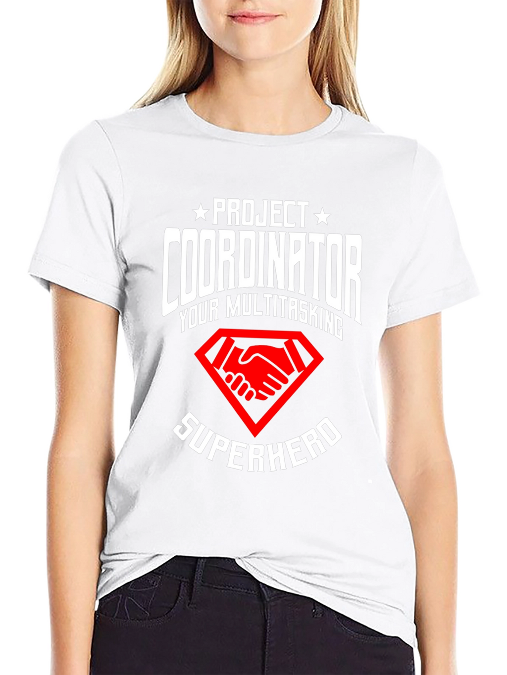 Project Coordinator Superhero Black T-Shirt