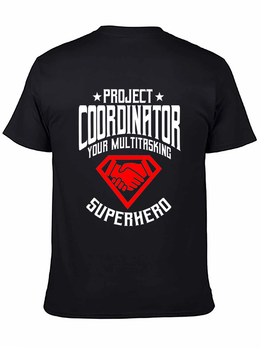 Project Coordinator Superhero Black T-Shirt