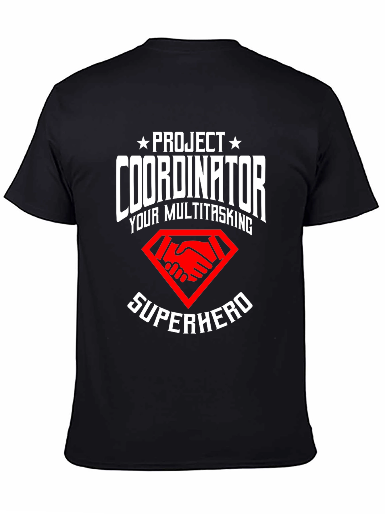 Project Coordinator Superhero Black T-Shirt