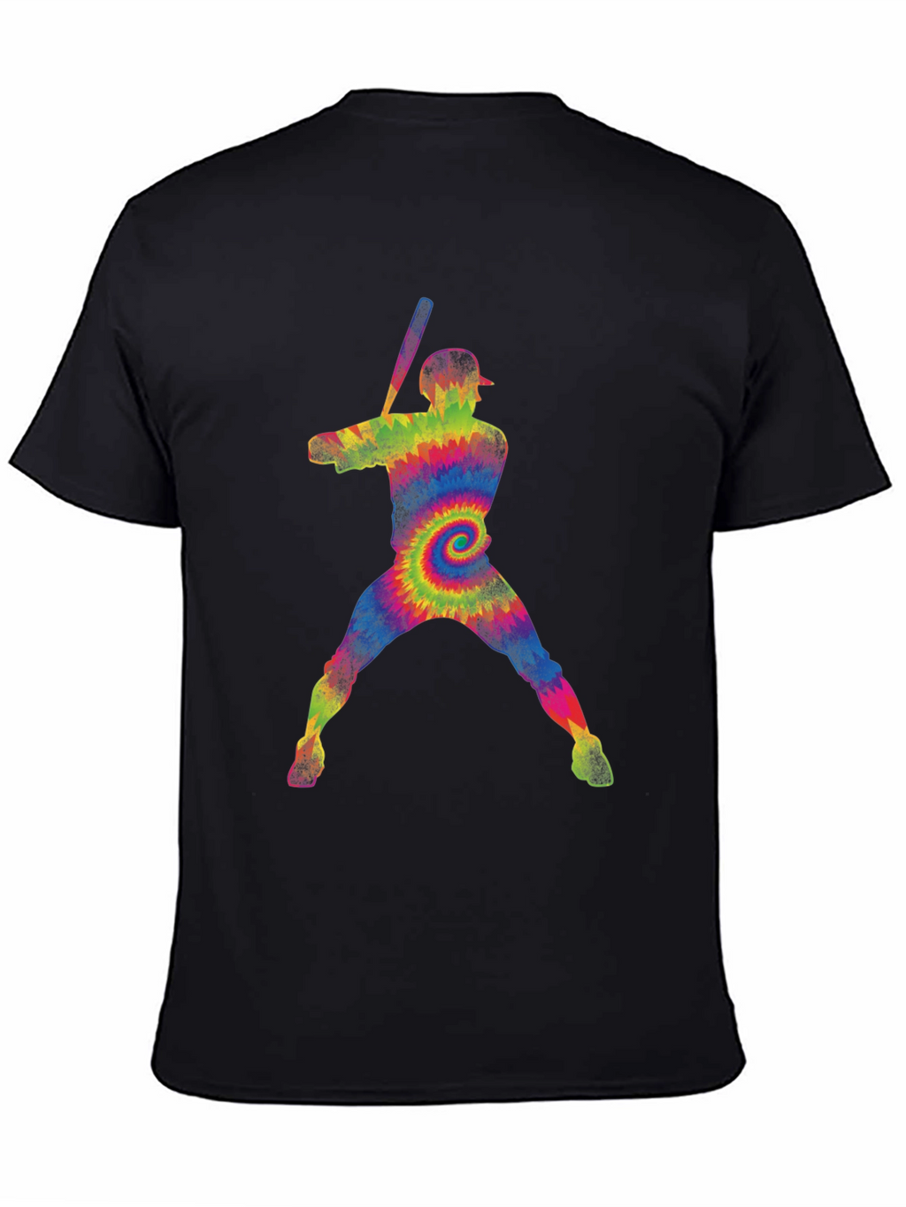 Tie Dye Baseball Player Graphic Tee
