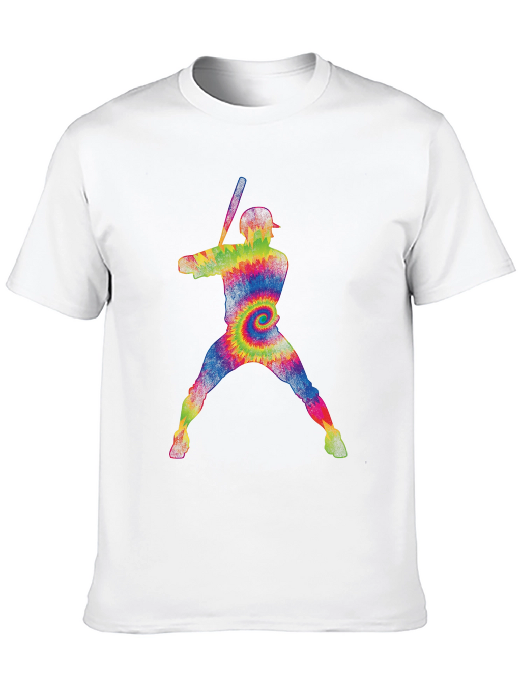 Tie Dye Baseball Player Graphic Tee