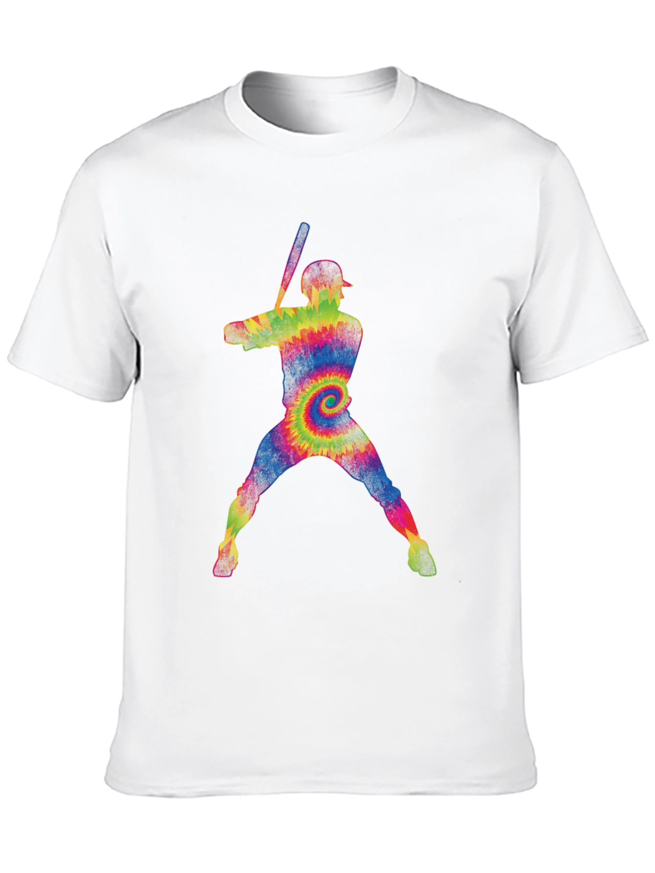 Tie Dye Baseball Player Graphic Tee