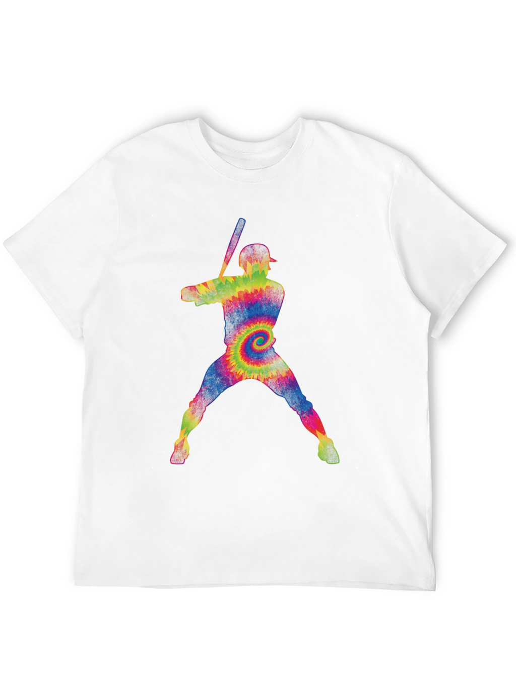Tie Dye Baseball Player Graphic Tee