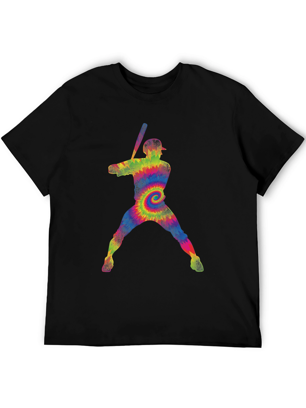 Tie Dye Baseball Player Graphic Tee