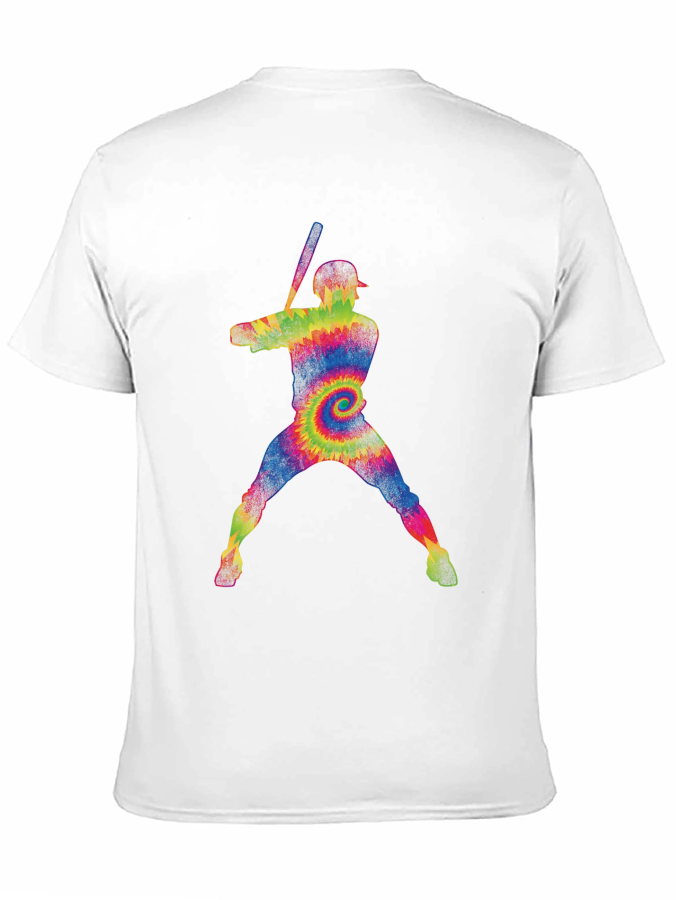 Tie Dye Baseball Player Graphic Tee