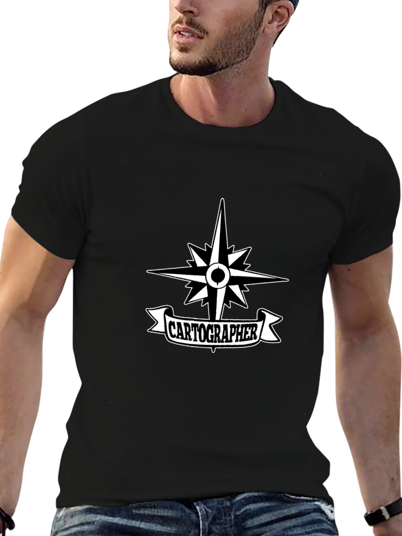 Cartographer Compass Black T-Shirt