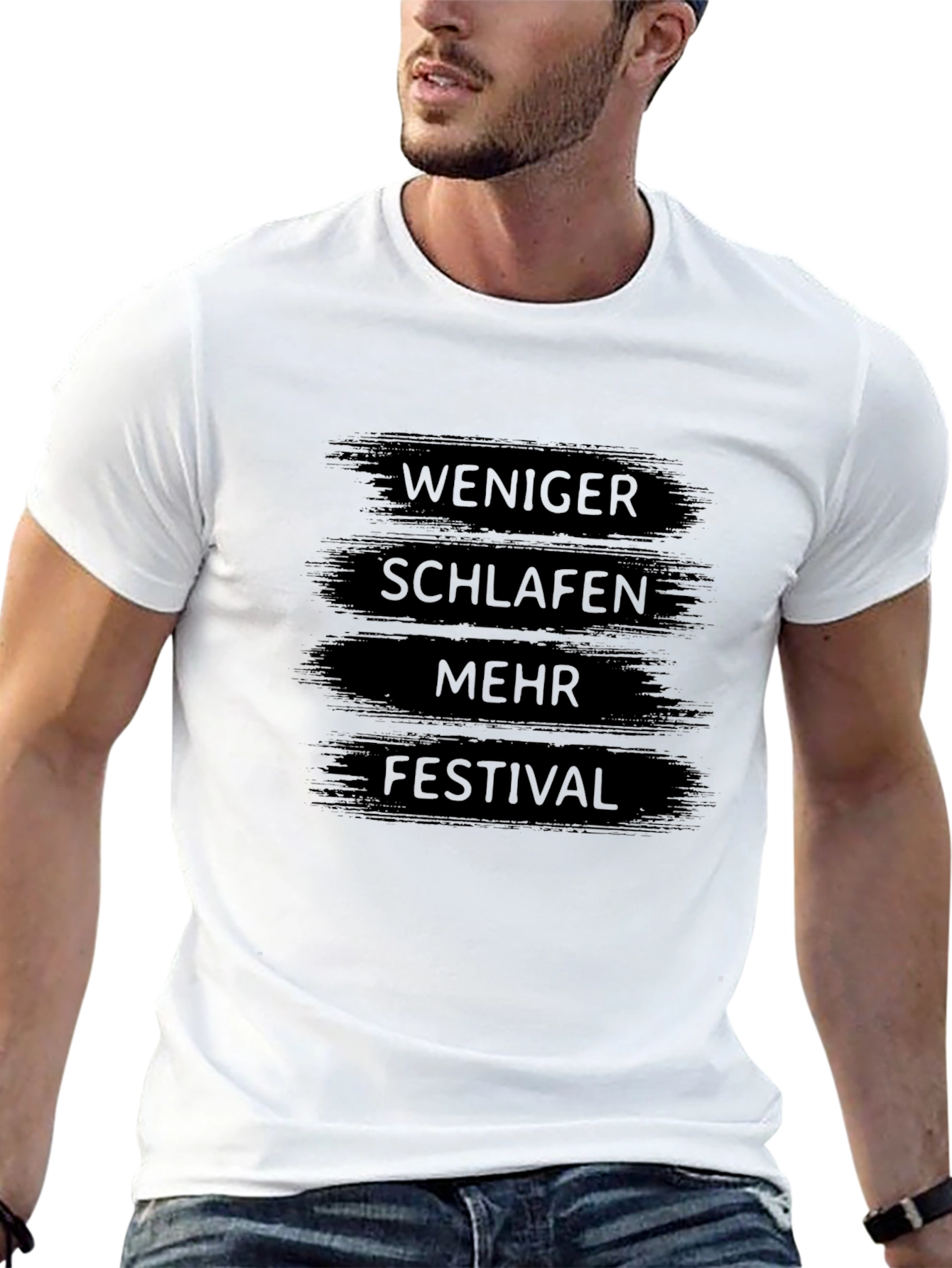 Weniger Schlafen Mehr Festival Black T-Shirt