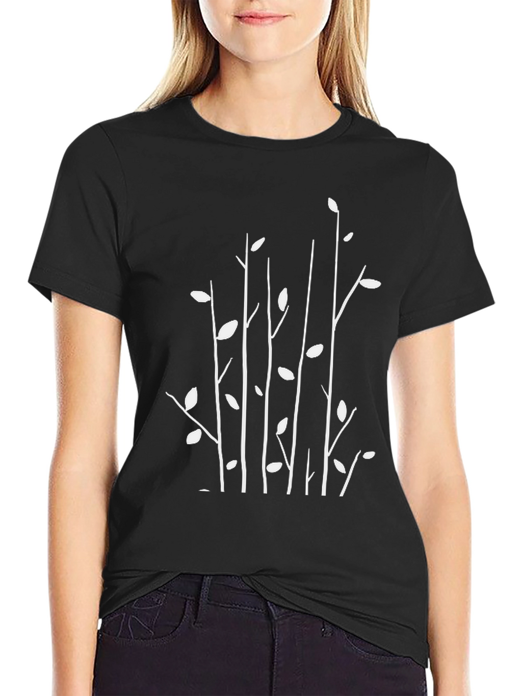Nature Inspired Graphic Tee - Black Cotton Blend