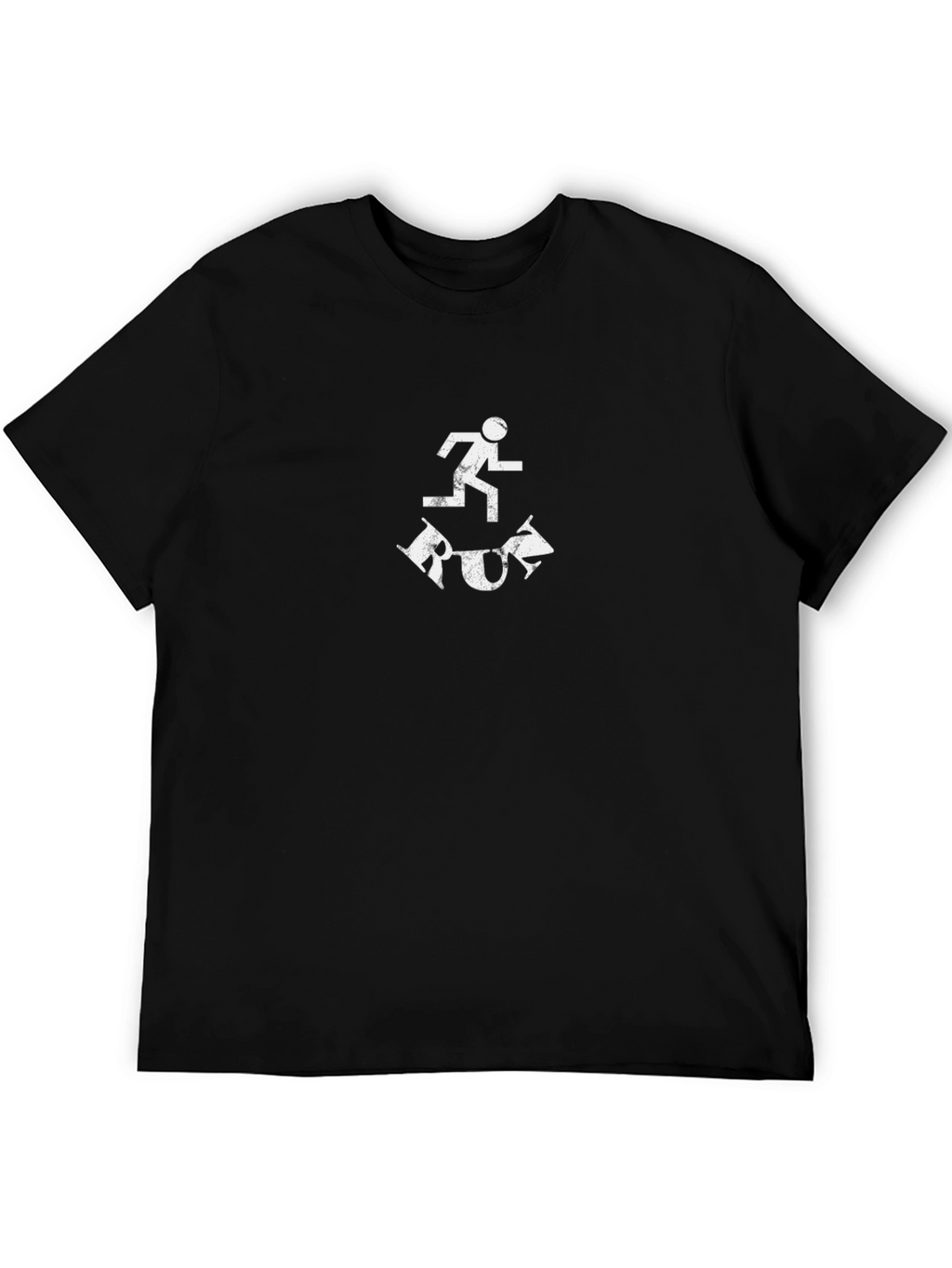 Run Graphic Tee - Black Cotton T-Shirt