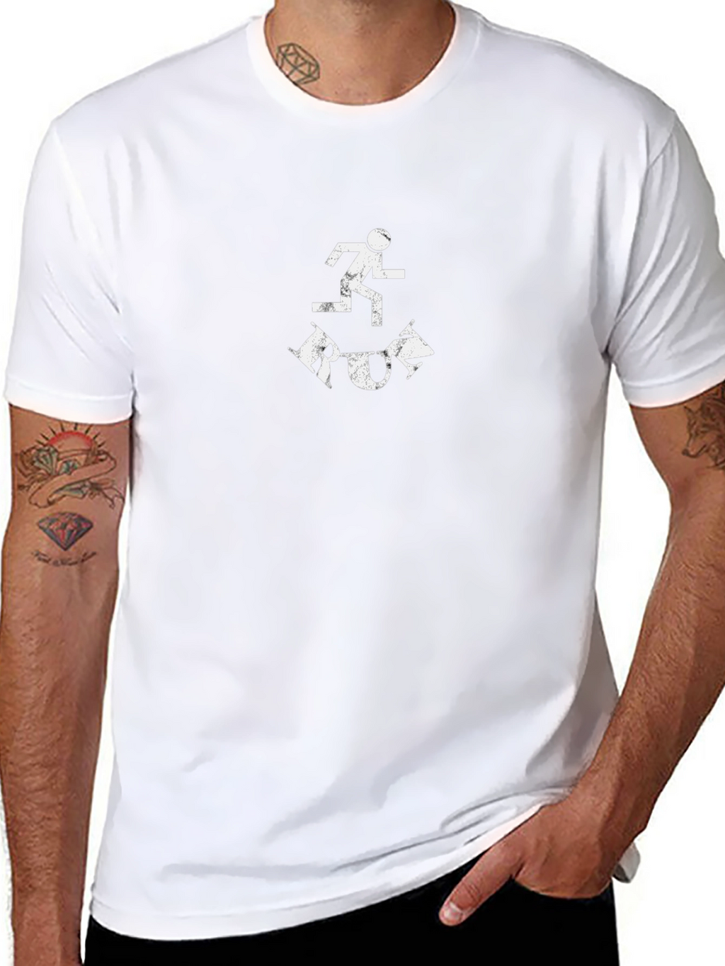 Run Graphic Tee - Black Cotton T-Shirt