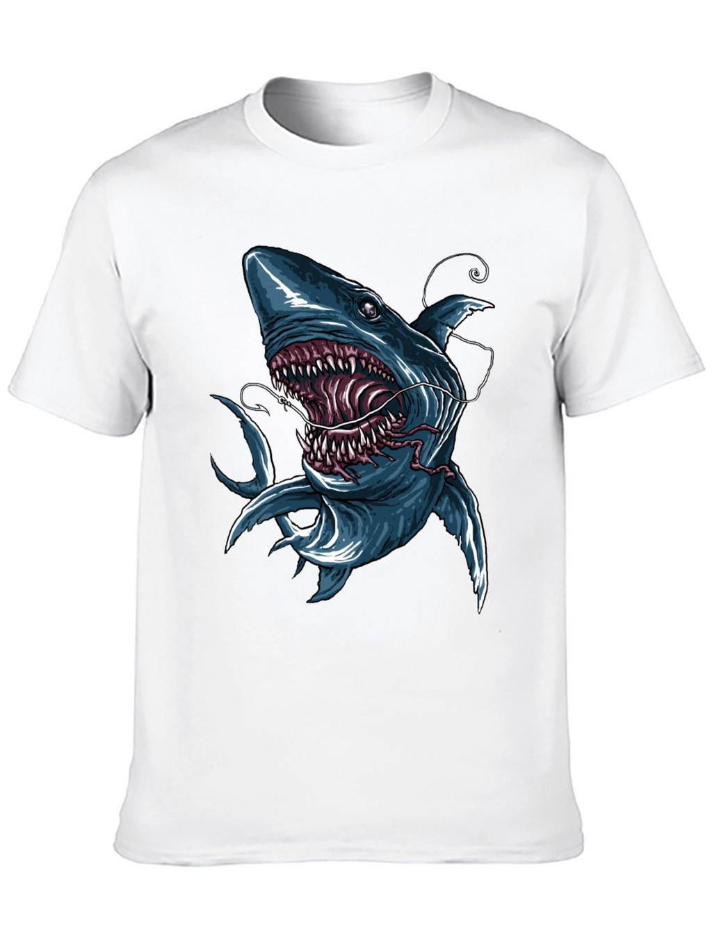 Mens Shark Graphic Print Black T-Shirt