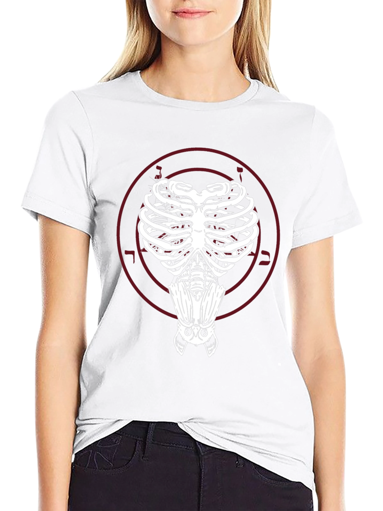 Bat Ribcage Graphic Tee - Unique Gothic Style