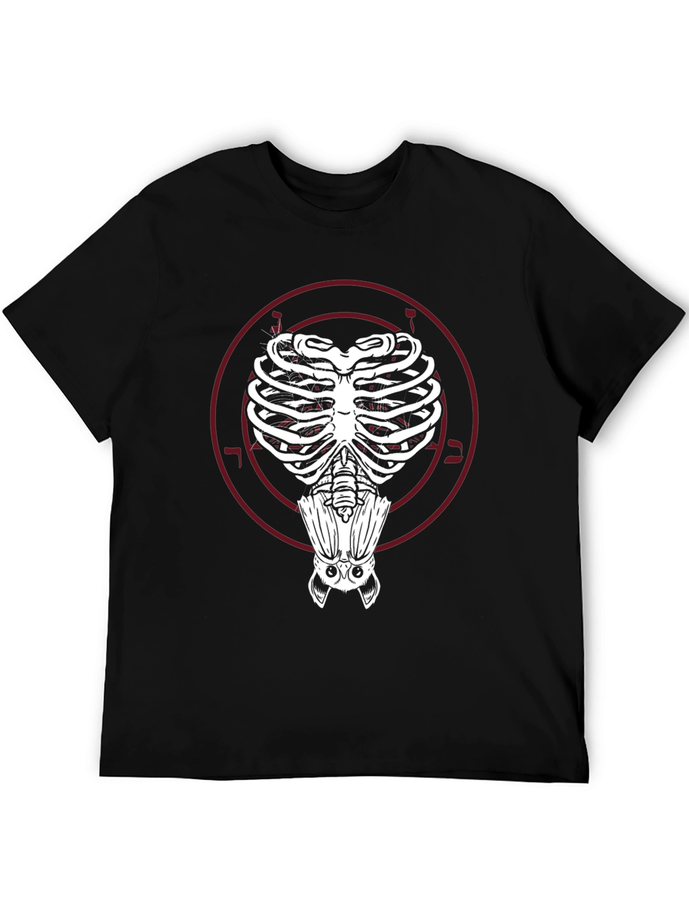Bat Ribcage Graphic Tee - Unique Gothic Style
