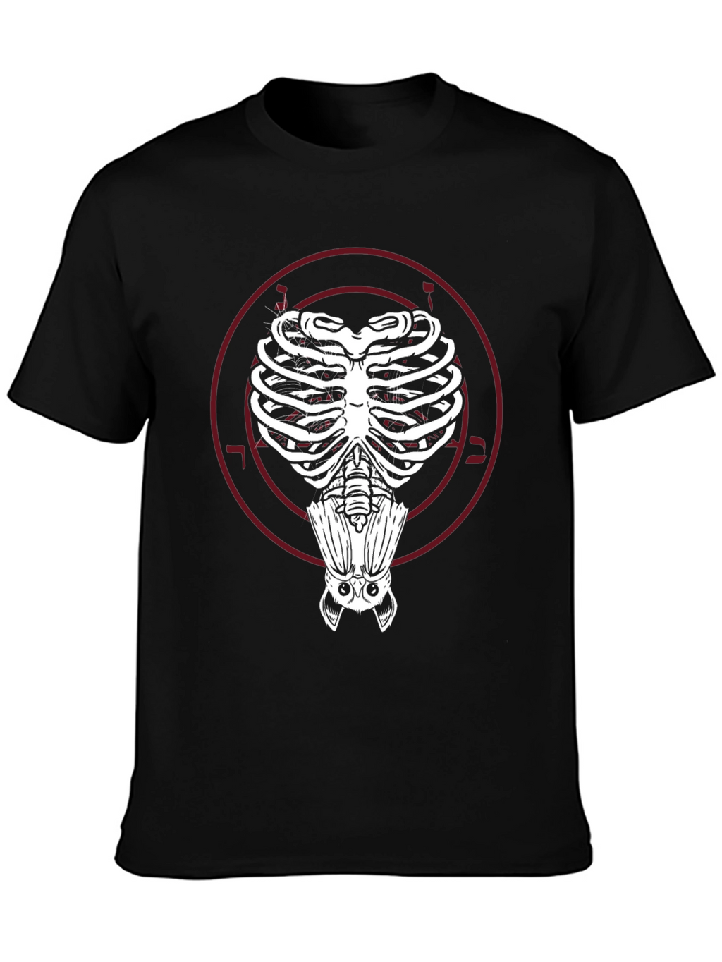 Bat Ribcage Graphic Tee - Unique Gothic Style