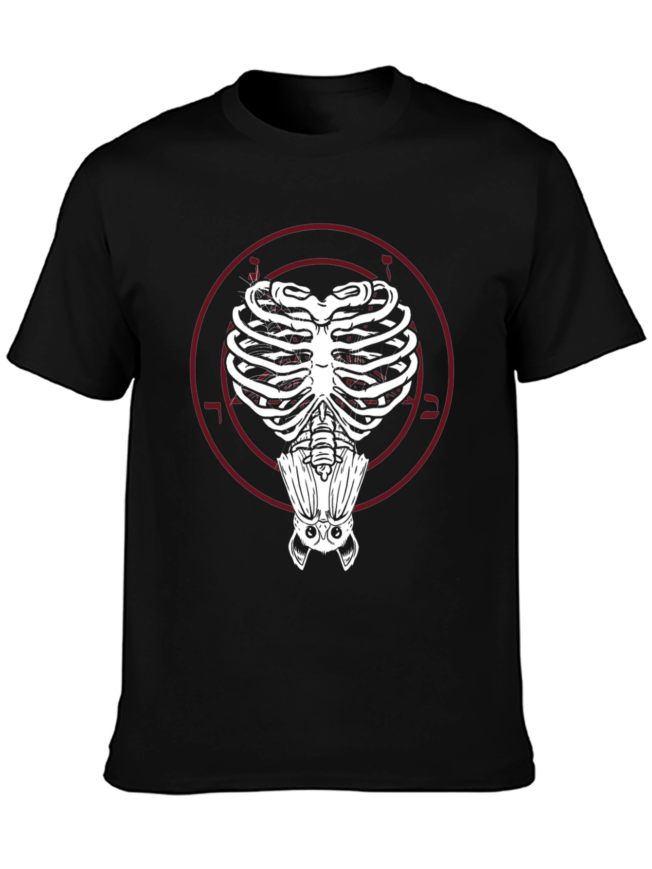 Bat Ribcage Graphic Tee - Unique Gothic Style