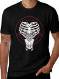 Bat Ribcage Graphic Tee - Unique Gothic Style