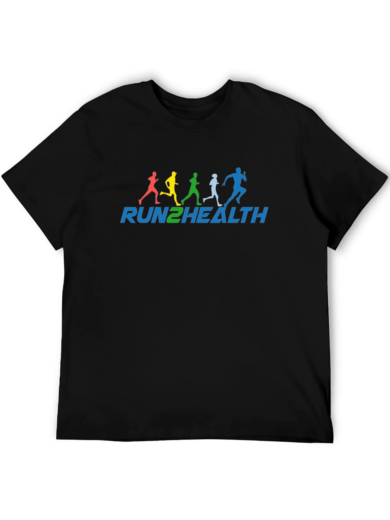 Run2Health T-Shirt: Colorful Runners Design