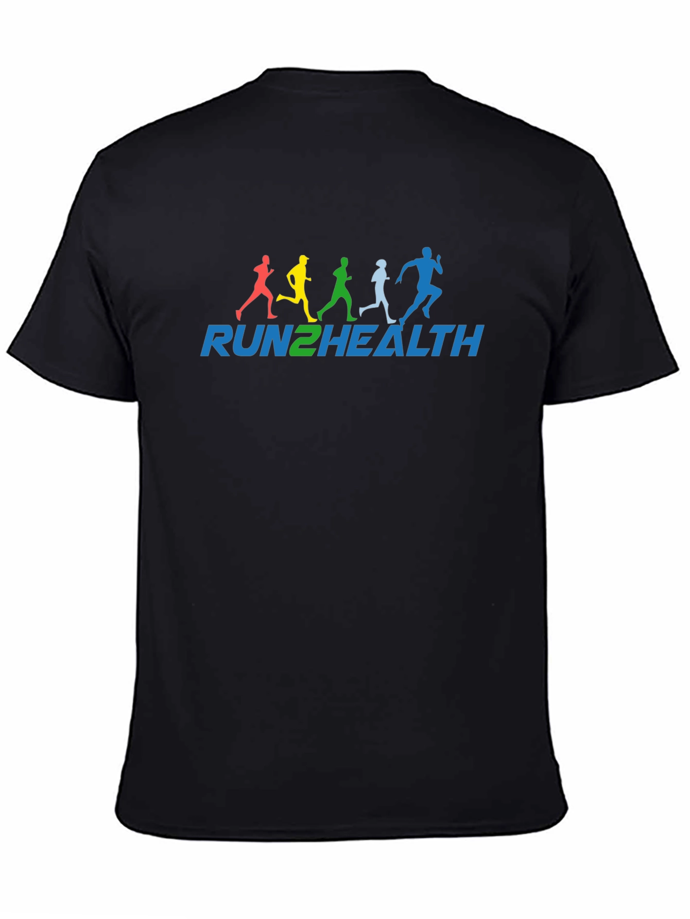 Run2Health T-Shirt: Colorful Runners Design