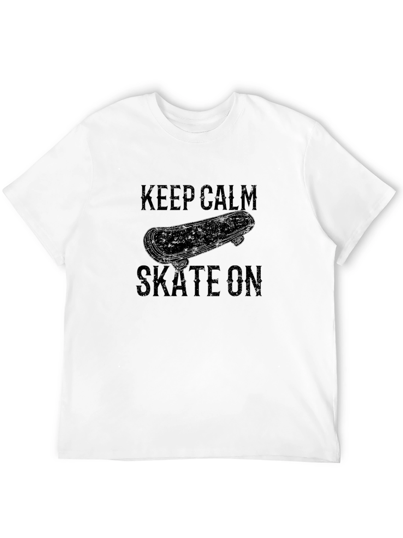 Keep Calm Skate On Graphic Tee - Black