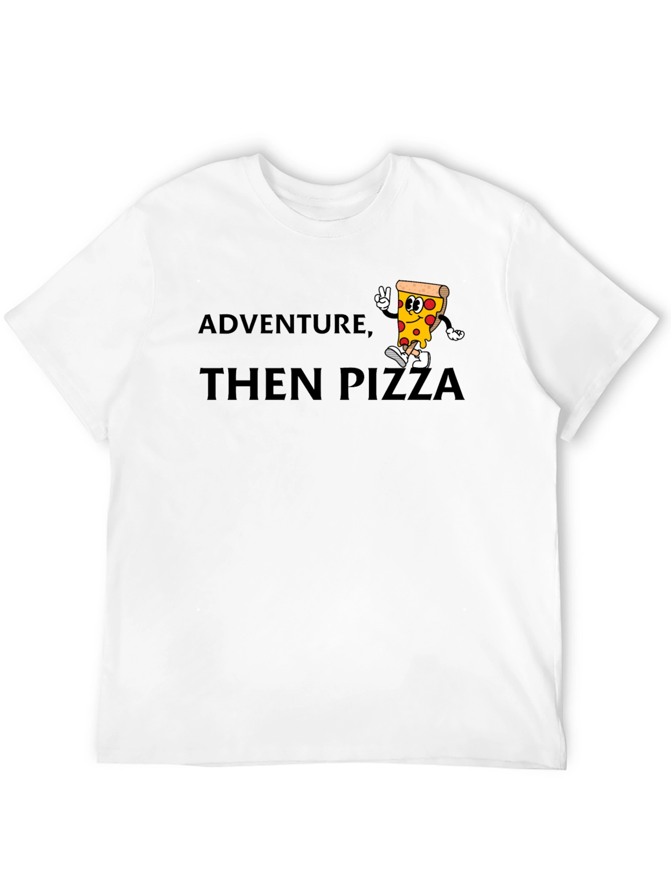 Adventure Then Pizza Graphic Tee - Cool T-Shirt