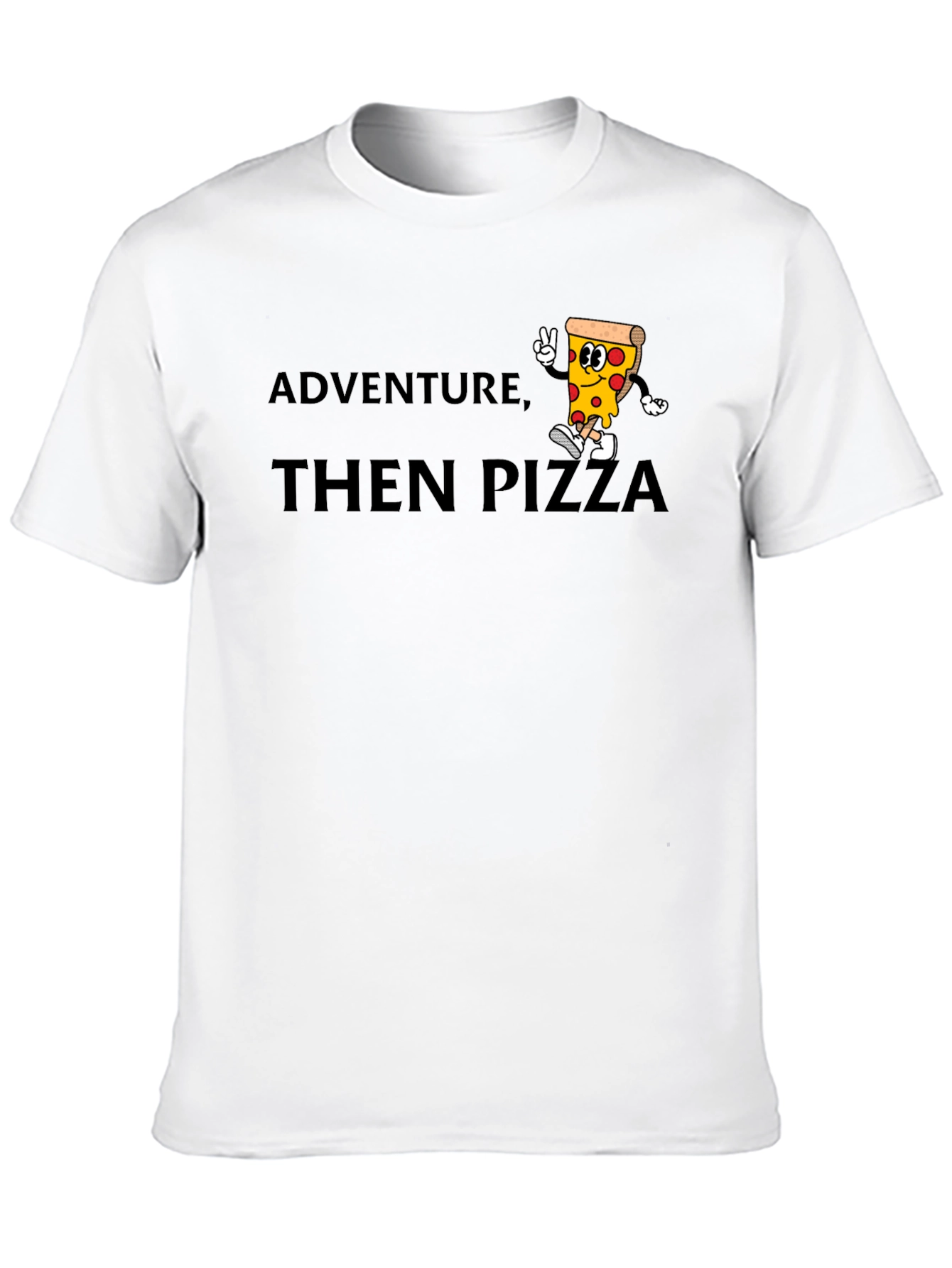 Adventure Then Pizza Graphic Tee - Cool T-Shirt