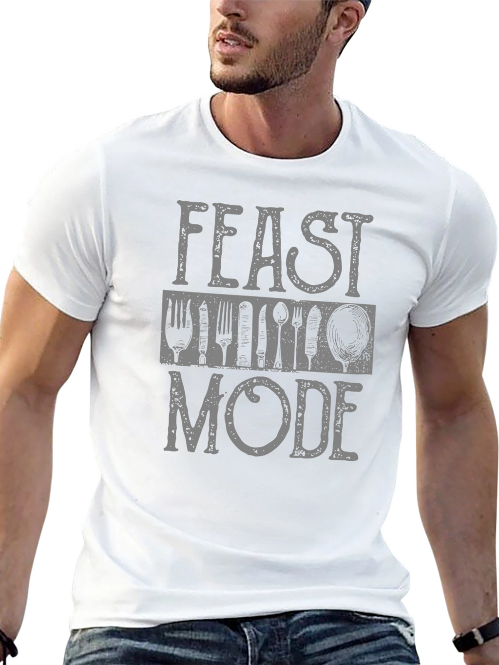 Feast Mode Black Graphic T-Shirt