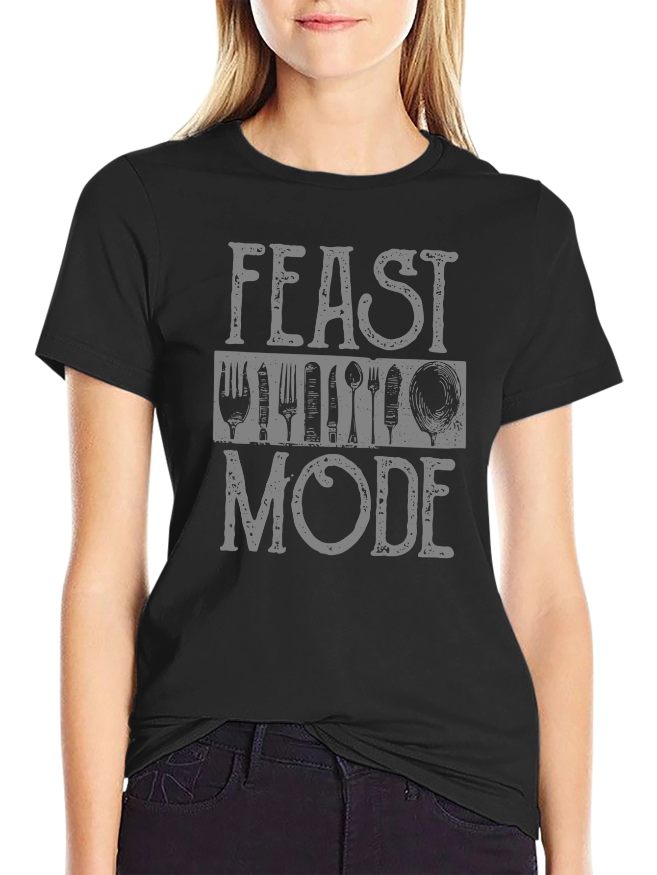 Feast Mode Black Graphic T-Shirt