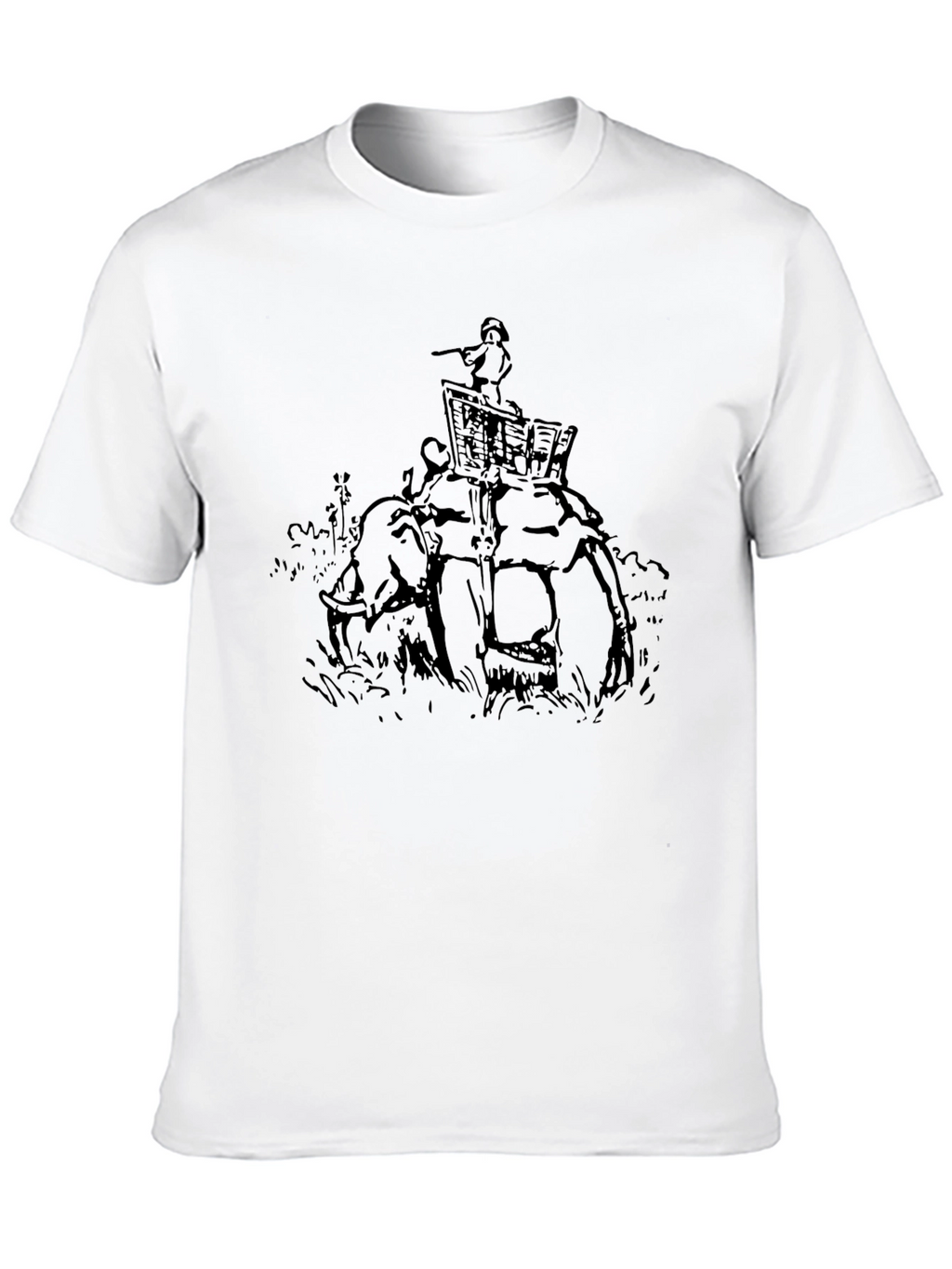 Elephant Rider Graphic Tee - Stylish Black T-Shirt