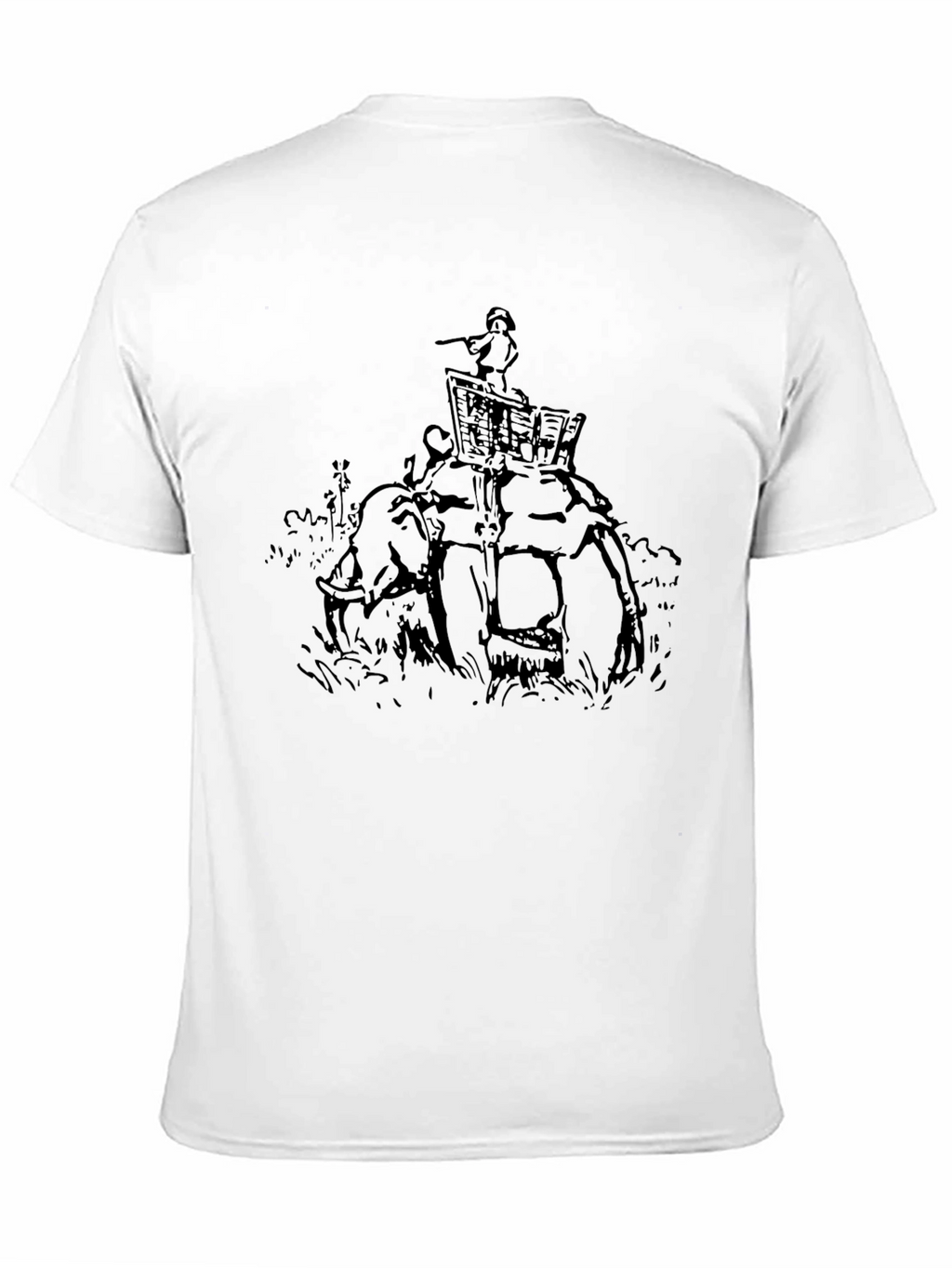Elephant Rider Graphic Tee - Stylish Black T-Shirt