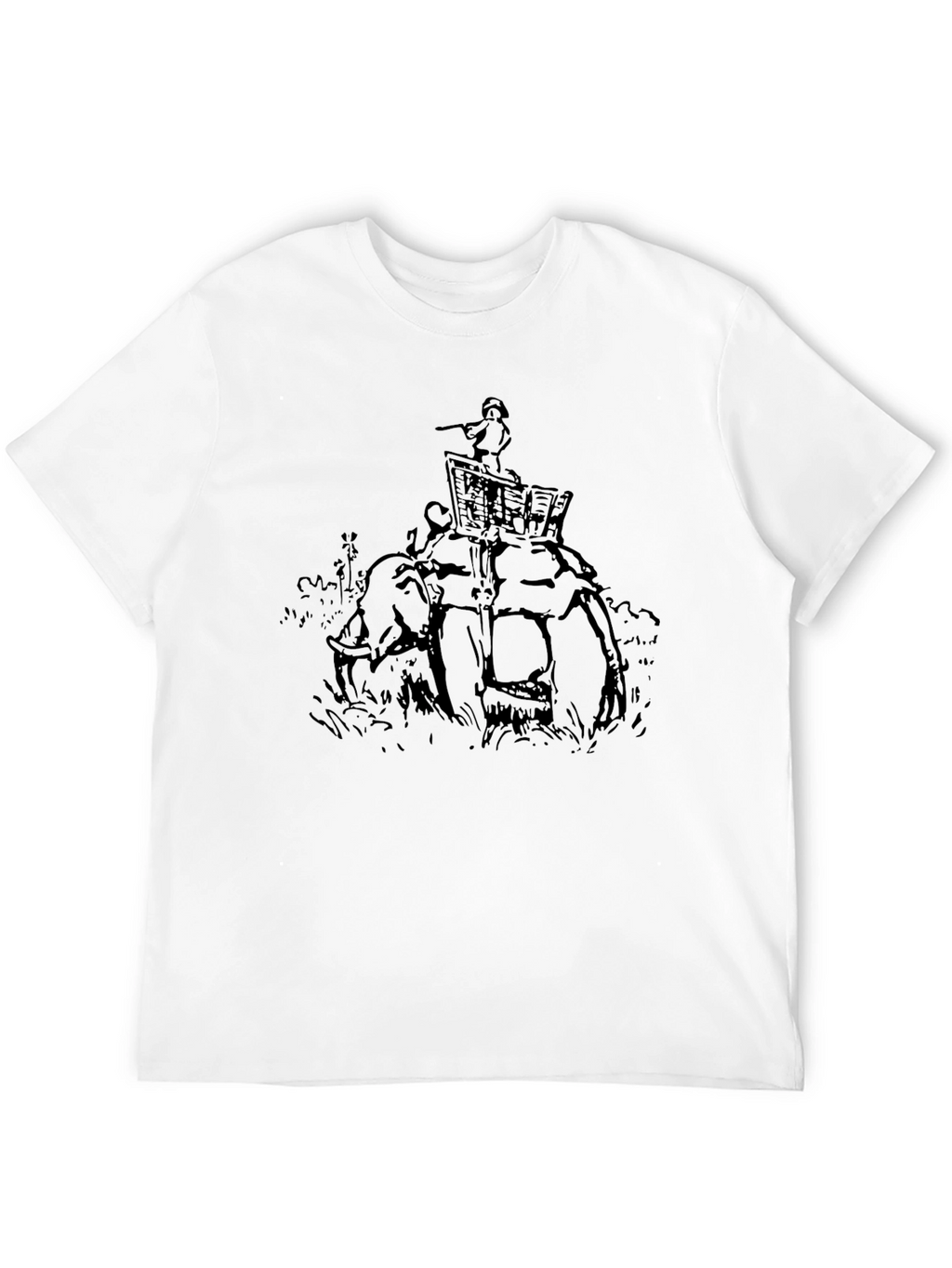 Elephant Rider Graphic Tee - Stylish Black T-Shirt